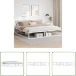 Vidaxl sommier � lattes - cadre de lit sans matelas blanc 200x200 cm m�tal