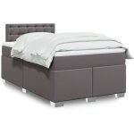 Vidaxl - sommier  lattes de lit avec matelas gris 120x200 cm similicuir