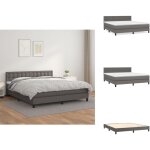 Vidaxl - sommier  lattes de lit avec matelas gris 180x200 cm similicuir - lit plateforme - lit double ...
