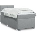 Vidaxl - sommier  lattes de lit avec matelas gris clair 90x200 cm tissu