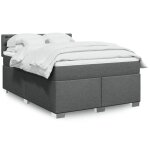 Vidaxl - sommier  lattes de lit avec matelas gris fonc 140x200cm tissu