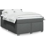 Vidaxl - sommier � lattes de lit avec matelas gris fonc� 160x200cm tissu
