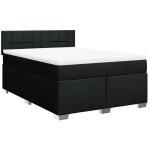 Vidaxl - sommier à lattes de lit avec matelas noir 160x200 cm tissu Vidaxl - sommier à lattes de lit avec matelas noir 160x200 cm tissu