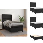 Vidaxl - sommier  lattes de lit avec matelas noir 90x190 cm similicuir - lit plateforme - lit double ...