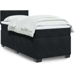 Vidaxl - sommier  lattes de lit avec matelas noir 90x190 cm velours