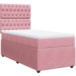 Vidaxl - sommier  lattes de lit avec matelas rose 90x200 cm velours