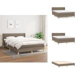 Vidaxl - sommier  lattes de lit avec matelas taupe 140x200 cm tissu - lit plateforme - lit tapissier ...