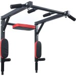 Vidaxl - station de tractions et dips noir, rouge 89 x 59 x 70 cm