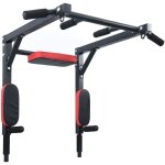 Vidaxl - station de tractions et dips noir, rouge 89 x 59 x 70 cm