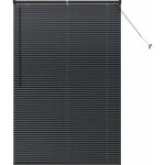 Store de fentre avec des rideaux noir aluminium vidaxl