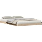 Cadre de lit surlev naturel 140 x 220 cm bois de pin massif vidaxl