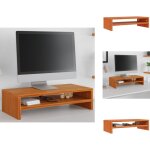 Vidaxl - support de moniteur marron miel 50x24x13 cm bois de pin solide - support d'cran - meuble tv ...