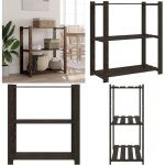 Support de rangement � 3 niveaux noir 80x38x90 cm bois pin - etagere bois - rangement atelier - rangement ...