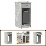 Vidaxl - support de tour d'ordinateur et tiroir gris béton 35x45x77 cm Vidaxl - support de tour d'ordinateur et tiroir gris béton 35x45x77 cm