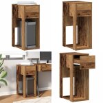Vidaxl - support de tour d'ordinateur avec tiroir vieux bois 30x44x74 cm Vidaxl - support de tour d'ordinateur avec tiroir vieux bois 30x44x74 cm