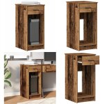 Vidaxl - support de tour d'ordinateur avec tiroir vieux bois 35x45x77 cm