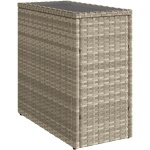 Vidaxl - table d'appoint de jardin avec dessus en verre gris clair rotin