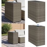 Vidaxl - table d'appoint de jardin avec dessus en verre gris rotin - table d'appoint jardin - table ext�rieure ...