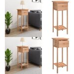 Table d'appoint avec tiroir 25x25x60 cm bois massif de noyer - table basse - meuble rustique - table ... Table d'appoint avec tiroir 25x25x60 cm bois massif de noyer - table basse - meuble rustique - table ...