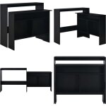 Table de bar avec 2 dessus de table noir 130 x 40 x 120 cm - table de bar - table haute - meuble de salon ... Table de bar avec 2 dessus de table noir 130 x 40 x 120 cm - table de bar - table haute - meuble de salon ...