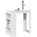Vidaxl ? table de bar blanc en bois d'ing�nierie ? 6 compartiments de rangement ? dimensions 102x50x103, ...