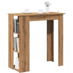 Table de bar avec étagère chêne artisanal bois d'ingénierie - vidaxl Table de bar avec étagère chêne artisanal bois d'ingénierie - vidaxl