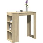 Table de bar avec �tag�res ch�ne sonoma bois d'ing�nierie vidaxl