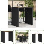 Vidaxl table de bar ext�rieur - table de bar de jardin et dessus en bois acacia r�sine tress�e