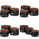 Vidaxl - tables de bar forme tambour 3 pcs bois massif de récupération - table basse - table d'appoint ... Vidaxl - tables de bar forme tambour 3 pcs bois massif de récupération - table basse - table d'appoint ...
