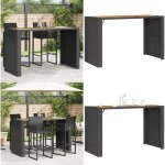 Table de bar de jardin et dessus en bois acacia rsine tresse - table de jardin - table de bar - mobilier ...