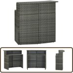 Table de bar de jardin gris 120x55x110 cm rsine tresse - table de jardin - table bar - table extrieure ...