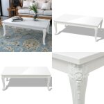 Vidaxl - table basse 115x65x42 cm blanc brillant - table basse blanche - table d'appoint moderne - meuble ... Vidaxl - table basse 115x65x42 cm blanc brillant - table basse blanche - table d'appoint moderne - meuble ...