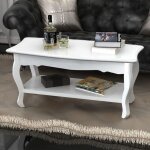 Table basse 2 couches mdf blanc vidaxl
