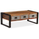 Table basse avec 3 tiroirs bois de récupération 100x50x35 cm vidaxl Table basse avec 3 tiroirs bois de récupération 100x50x35 cm vidaxl