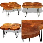 Vidaxl - table basse 35 cm 4 troncs bois - table basse - meuble salon - table d'appoint - table ronde ... Vidaxl - table basse 35 cm 4 troncs bois - table basse - meuble salon - table d'appoint - table ronde ...