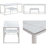 Vidaxl - table basse argenté acier inoxydable et verre trempé - table basse - meuble salon - table d'appoint ... Vidaxl - table basse argenté acier inoxydable et verre trempé - table basse - meuble salon - table d'appoint ...
