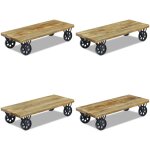 Vidaxl - table basse bois de manguier 120x60x30 cm - table basse design - table basse vintage - table ...
