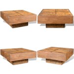 Vidaxl - table basse carrée marron bois massif de manguier - table basse - table ronde - meubles vintage ... Vidaxl - table basse carrée marron bois massif de manguier - table basse - table ronde - meubles vintage ...