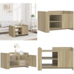 Table basse chne sonoma 80x50x50 cm bois d'ingnierie - table basse - meuble salon - table d'appoint ...