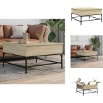 Table basse chne sonoma 80x80x45 cm bois d'ingnierie et mtal - table basse - meuble salon - table ...
