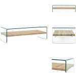 Vidaxl - table basse clair 98x45x31 cm verre tremp - table basse design moderne - table basse contemporaine ...