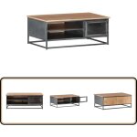 Vidaxl - table basse gris 90x50x35 cm bois d'acacia massif - table basse - meuble salon - table d'appoint ...