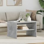Vidaxl table basse gris b�ton 60 x 50 x 40 cm bois d'ing�nierie