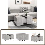 Vidaxl - table basse gris b�ton 60x60x38 cm bois d'ing�nierie - table basse - table d'appoint - table ...