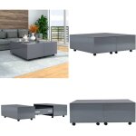 Vidaxl - table basse gris brillant 100x100x35 cm - table basse - meuble salon - table d'appoint - table ... Vidaxl - table basse gris brillant 100x100x35 cm - table basse - meuble salon - table d'appoint - table ...
