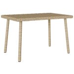 Table basse de jardin rectangulaire beige 60x40x37 cm rotin vidaxl