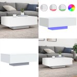 Vidaxl - table basse avec lumi�res led blanc 85x55x31 cm - table basse design - table basse led - table ...