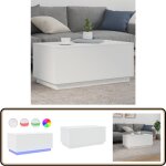 Vidaxl - table basse avec lumi�res led blanc 90x50x40 cm - table basse design - table basse led - table ...
