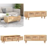 Vidaxl - table basse marron 80x40x30 cm bois d'ingnierie et pin massif - table basse - meuble salon ...