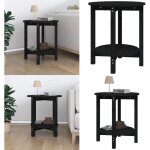 Table basse noir  55x60 cm bois massif de pin - table basse - meuble salon - table d'appoint - table ...